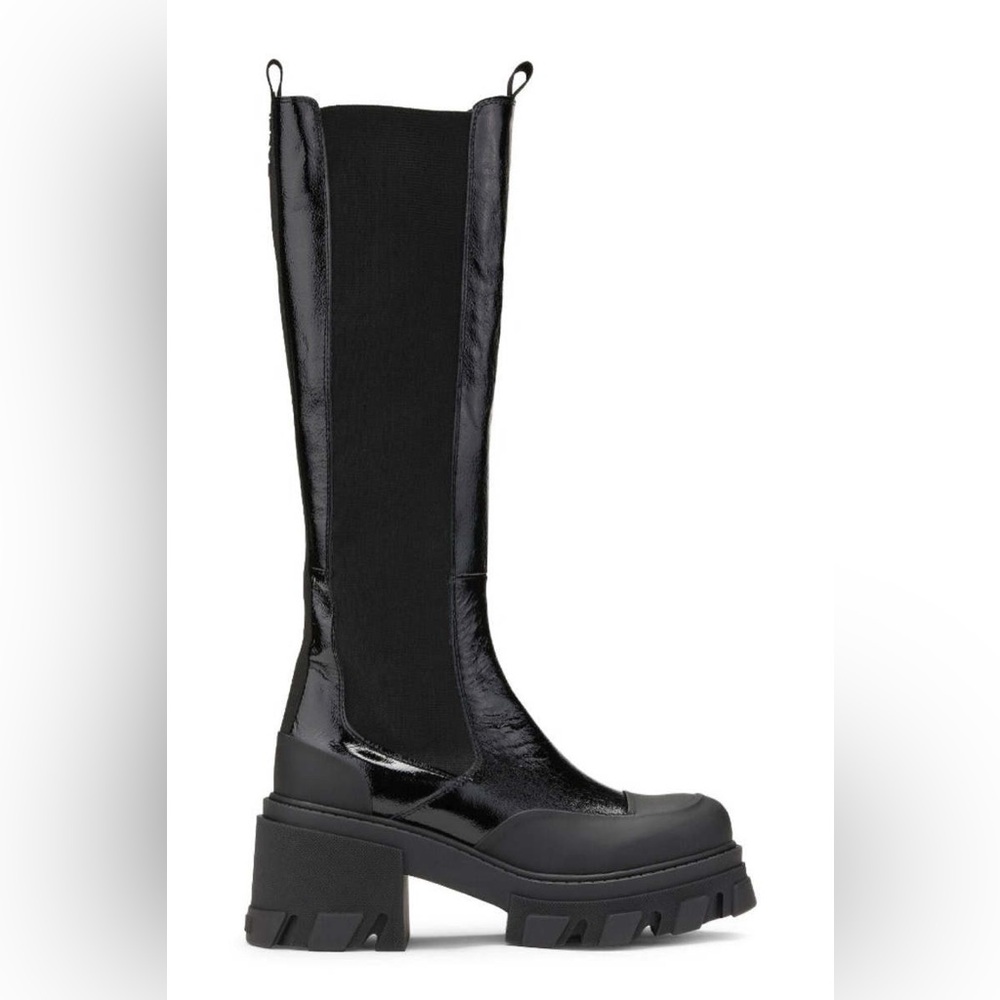 NWT GANNI Cleated Knee-High Chelsea Boots Size 37
